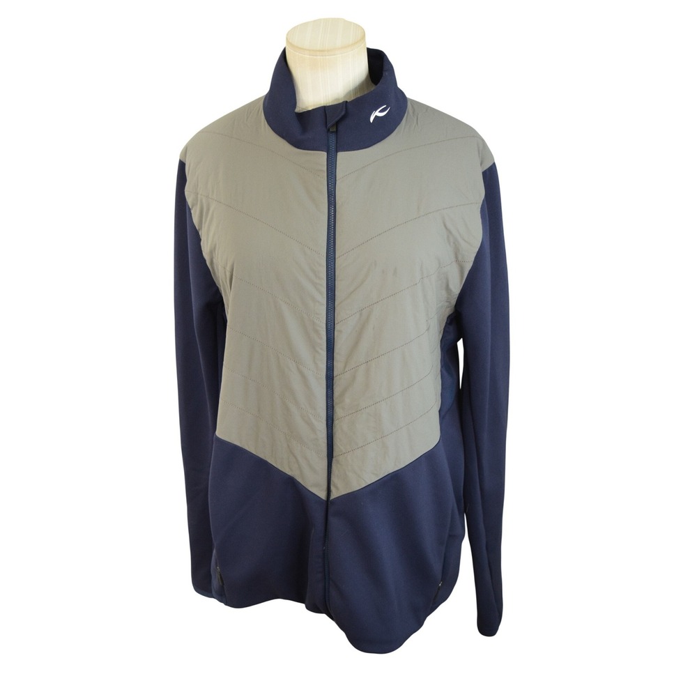 KJUS Release Golf Jacket Large 52 Large Blue Gray Quilted Full Zip Regular Mens